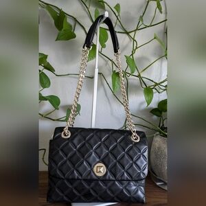 Kate Spade Natalia Black Flap Shoulder Bag.